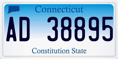 CT license plate AD38895