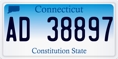 CT license plate AD38897