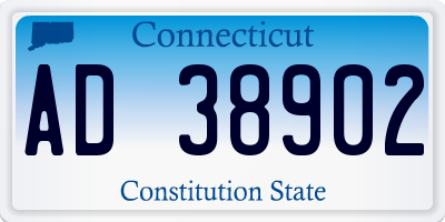 CT license plate AD38902
