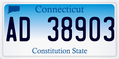 CT license plate AD38903