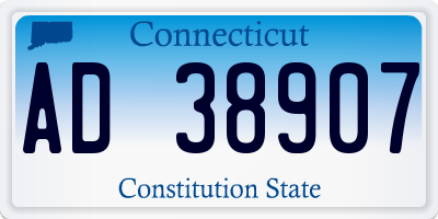 CT license plate AD38907