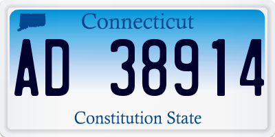 CT license plate AD38914