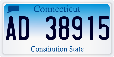 CT license plate AD38915
