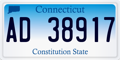 CT license plate AD38917