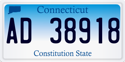 CT license plate AD38918