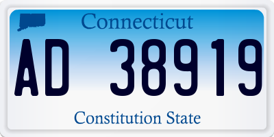 CT license plate AD38919