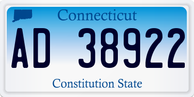 CT license plate AD38922