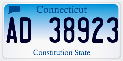 CT license plate AD38923