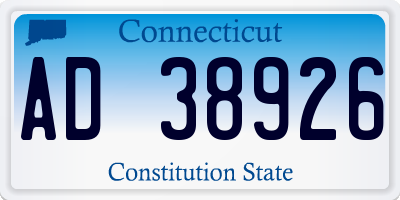 CT license plate AD38926