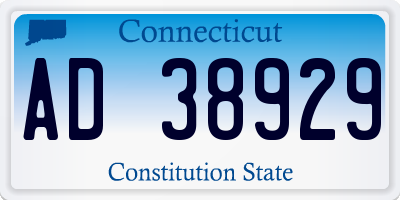 CT license plate AD38929
