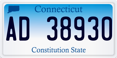 CT license plate AD38930
