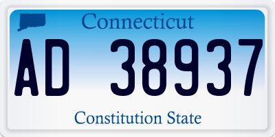 CT license plate AD38937
