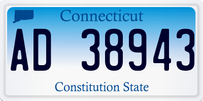 CT license plate AD38943