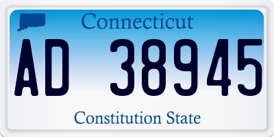 CT license plate AD38945