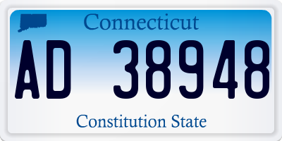 CT license plate AD38948