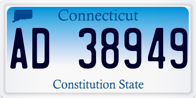 CT license plate AD38949