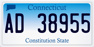 CT license plate AD38955