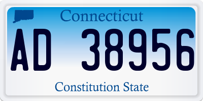 CT license plate AD38956