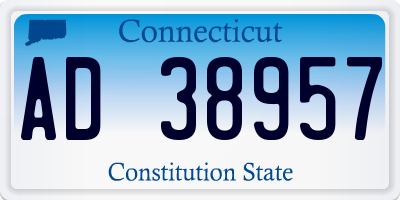 CT license plate AD38957