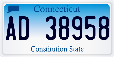 CT license plate AD38958