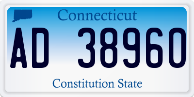 CT license plate AD38960