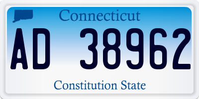 CT license plate AD38962