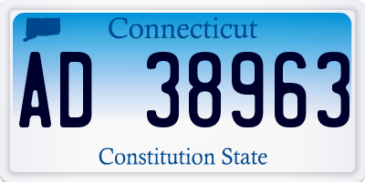 CT license plate AD38963