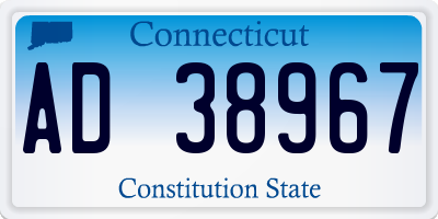 CT license plate AD38967