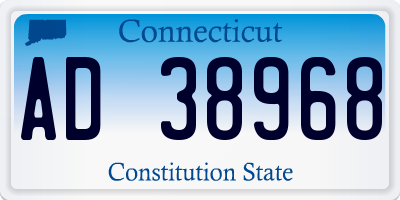 CT license plate AD38968