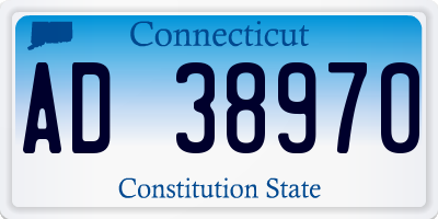 CT license plate AD38970