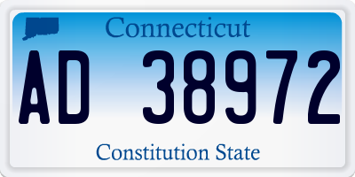 CT license plate AD38972