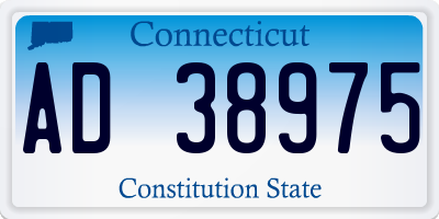 CT license plate AD38975