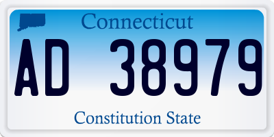 CT license plate AD38979