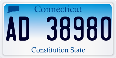 CT license plate AD38980