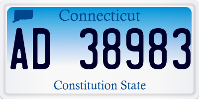 CT license plate AD38983