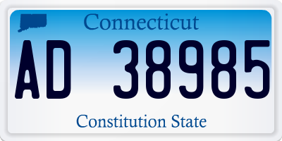 CT license plate AD38985