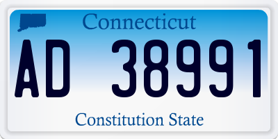CT license plate AD38991