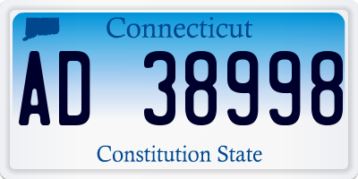 CT license plate AD38998