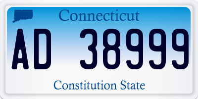 CT license plate AD38999