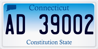 CT license plate AD39002