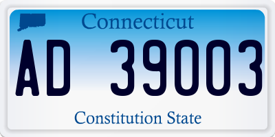 CT license plate AD39003