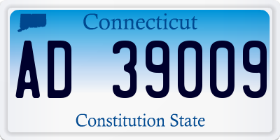 CT license plate AD39009