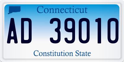 CT license plate AD39010