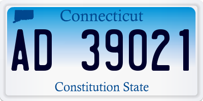 CT license plate AD39021