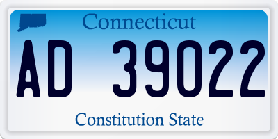 CT license plate AD39022