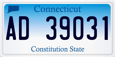 CT license plate AD39031