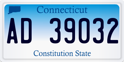 CT license plate AD39032