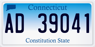 CT license plate AD39041