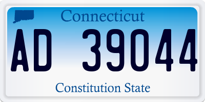 CT license plate AD39044