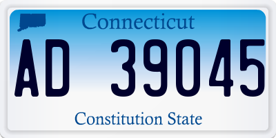 CT license plate AD39045